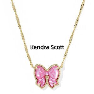 Haley Bow Gold Short Pendant Necklace